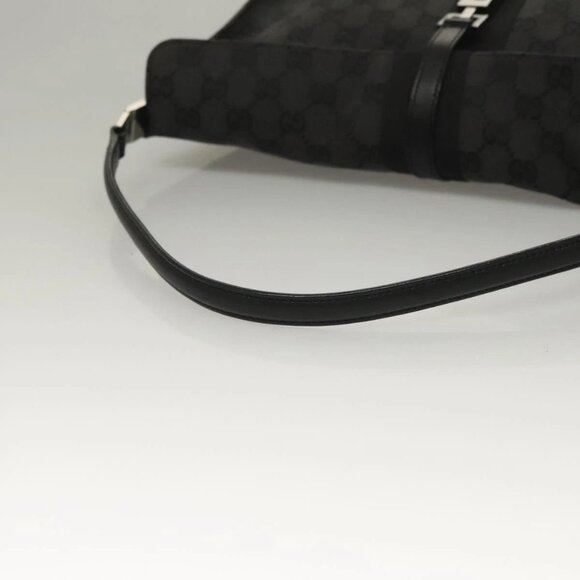 GUCCI GG Canvas Jackie Shoulder Bag Black Silver 001 3355 1781 Auth 133986 - Picture 8 of 16